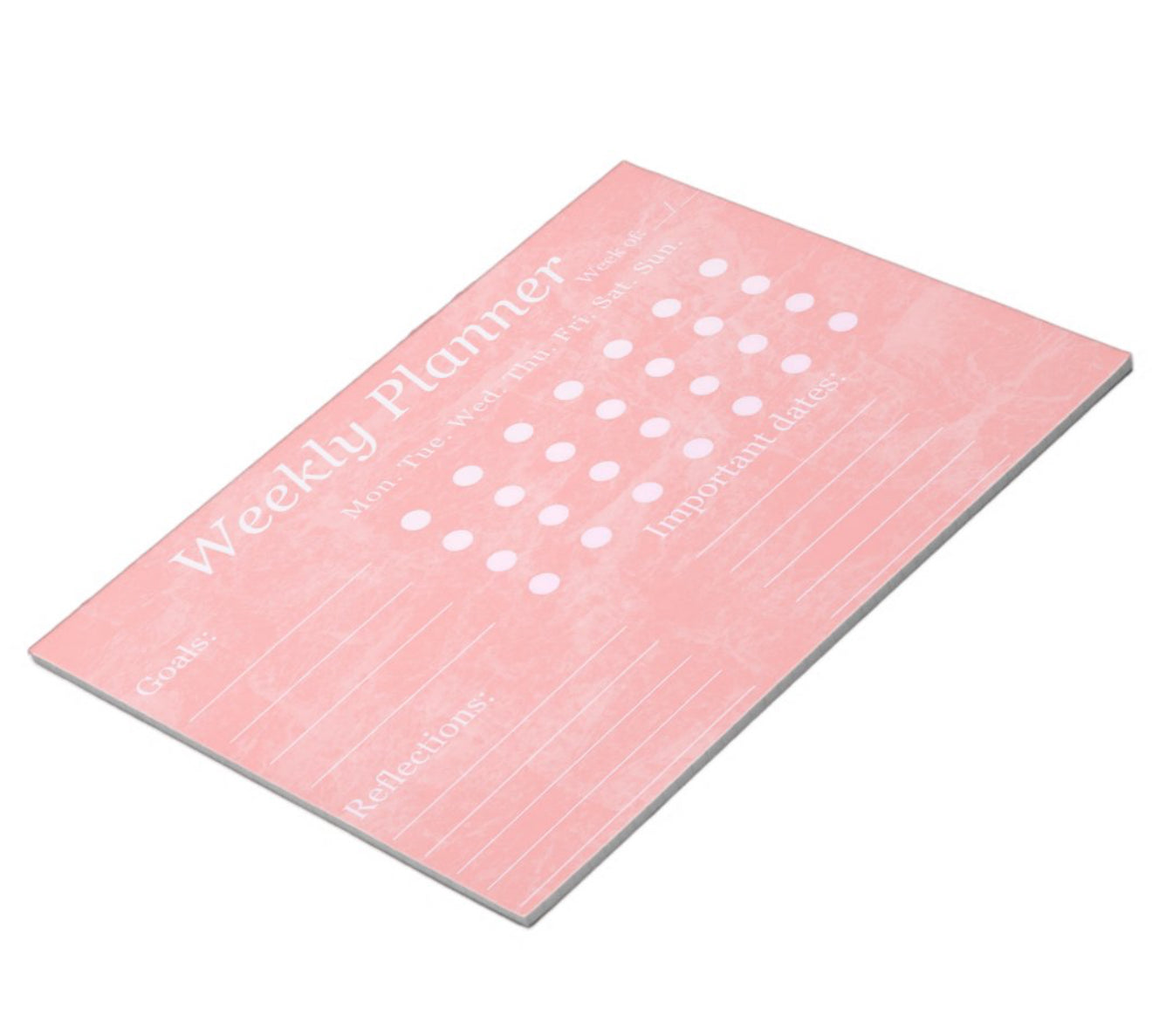 “Weekly Planner” Notepad 11” x 8.5” Pink