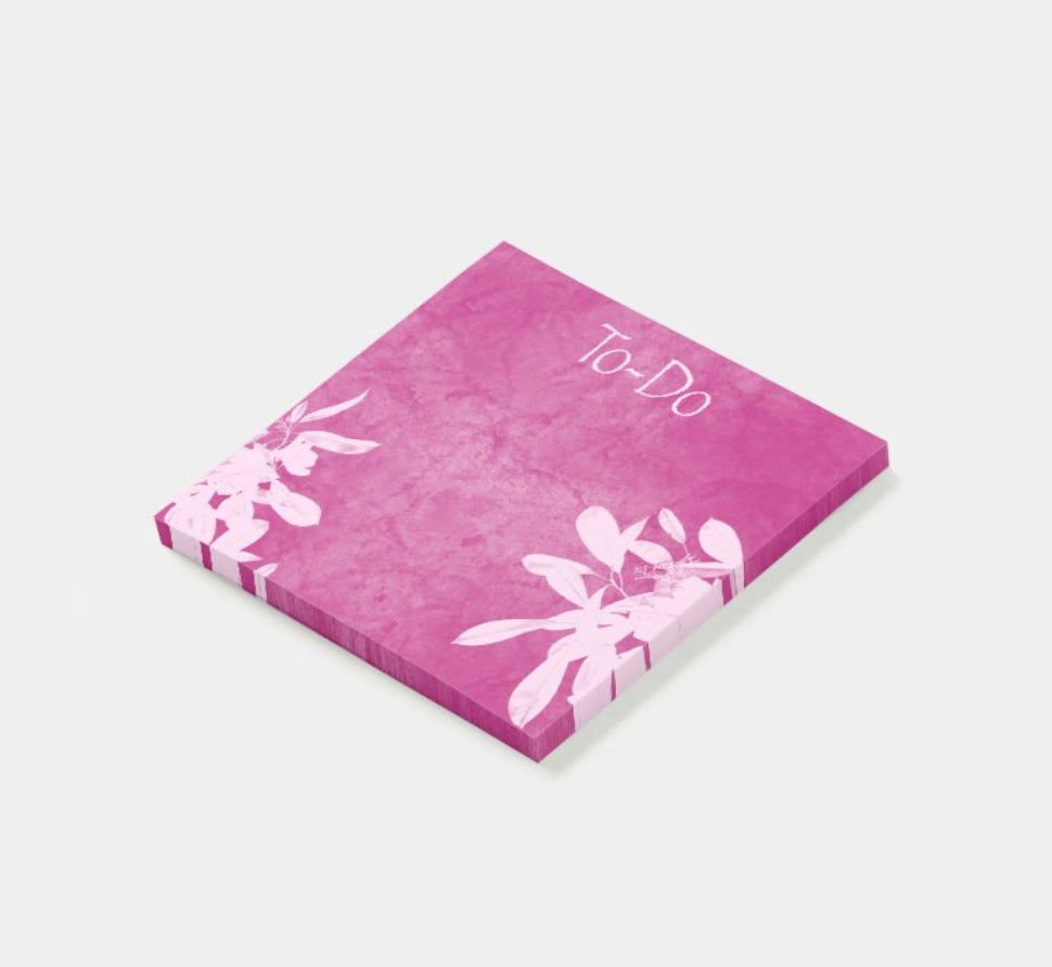 “Floral Magenta To- Do” Post-It Notes 3” x 3”