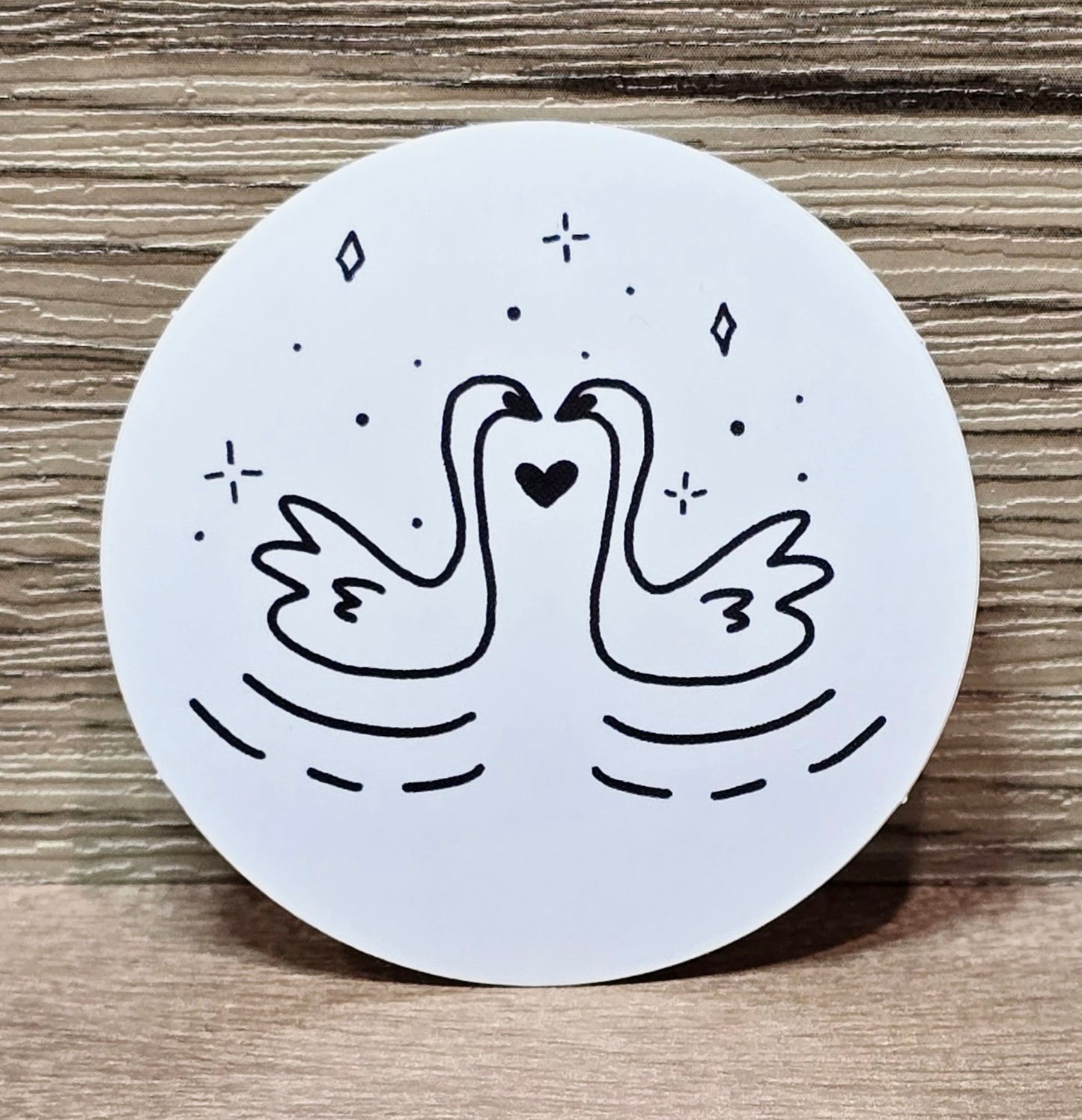 Swan Pair Sticker 2" x 2"