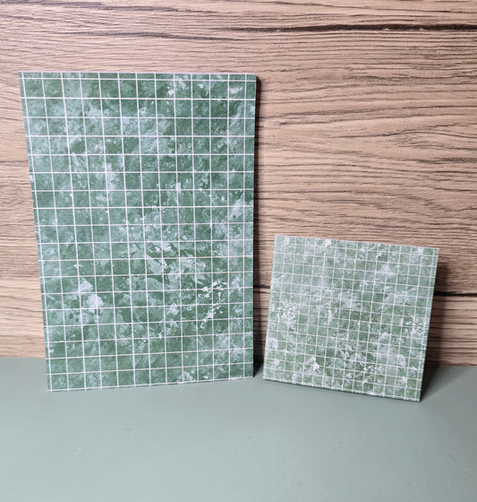 Green Grid Notepad and Post-its Set