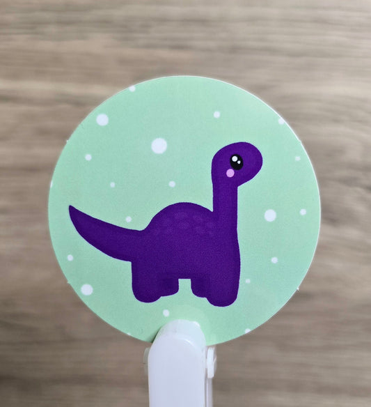 Purple Dino Doodle Sticker 2” x 2”