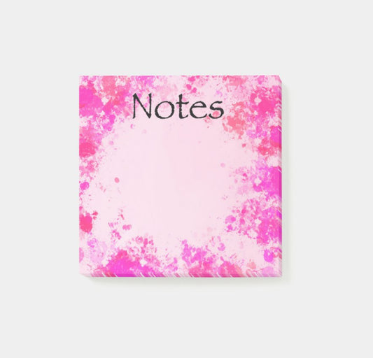 “Pink Splash” Post-It Notes 3” x 3”