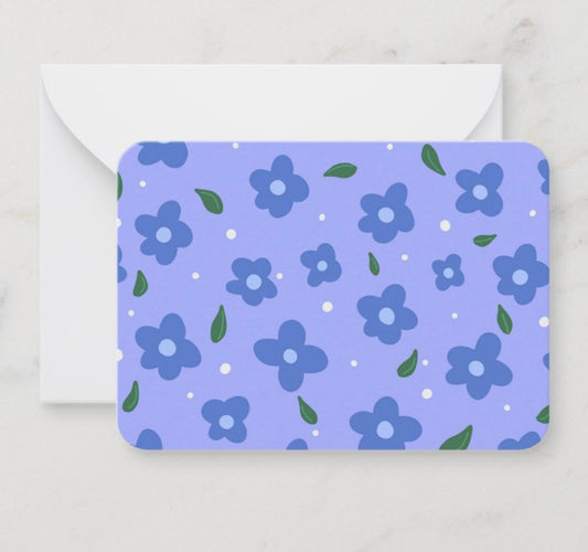 “Blue Flower” Notecards 3.5” x 2.5” Set of 5