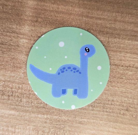 Blue Doodle Dino Sticker 2” x 2”