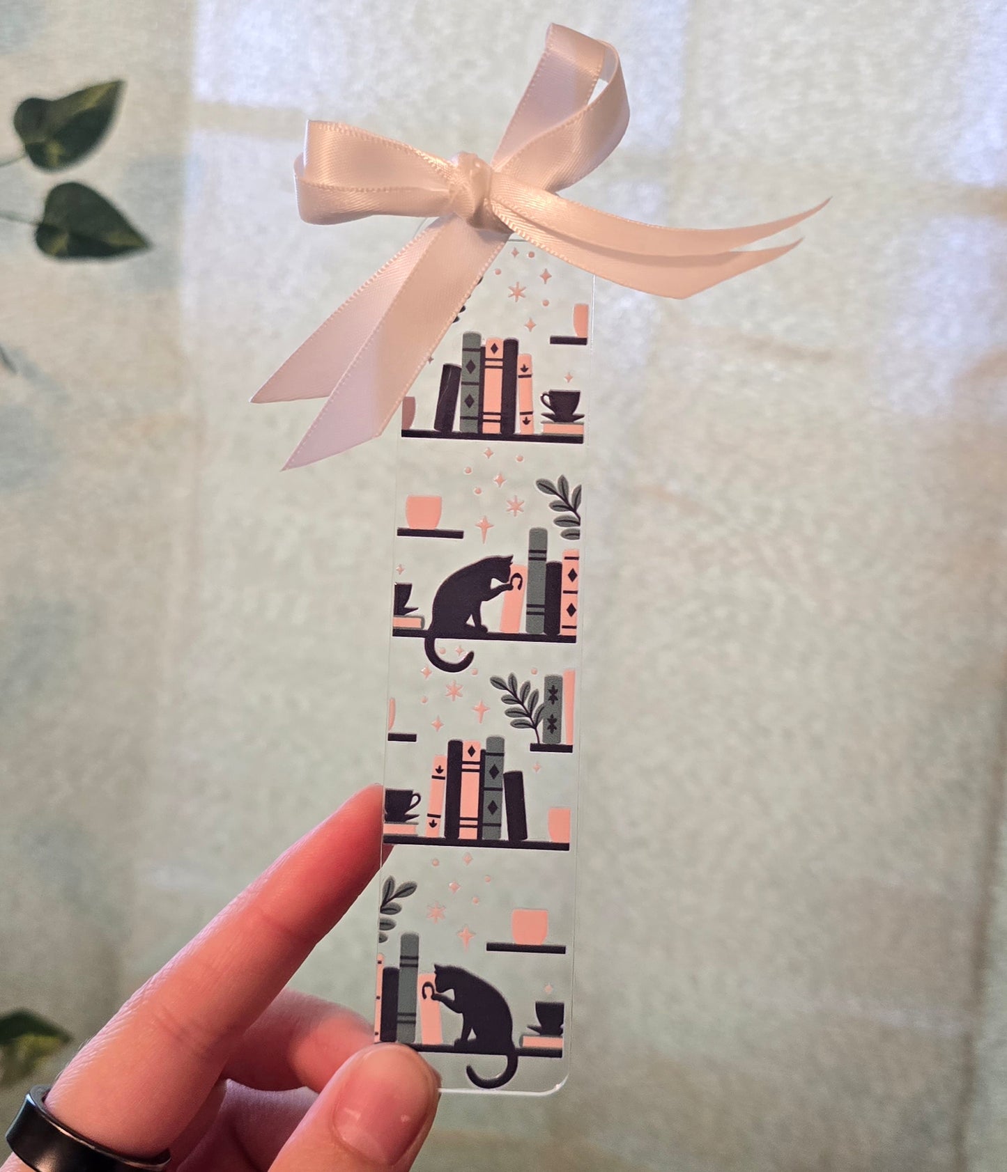 Bookish Cat Acrylic Bookmark