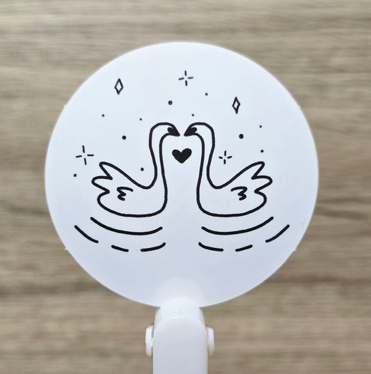 Swan Pair Sticker 2" x 2"